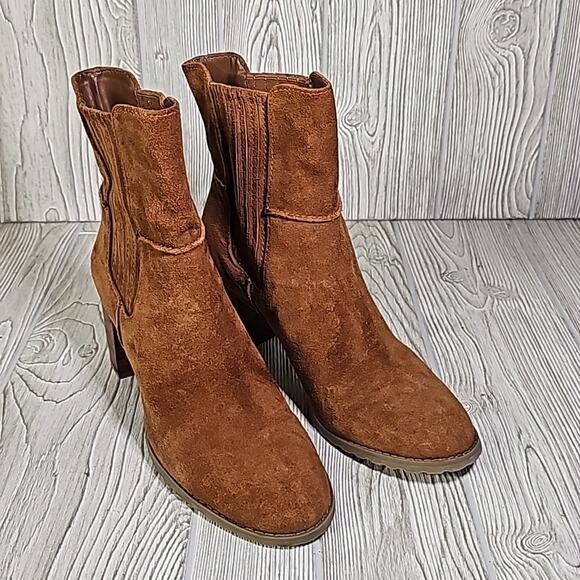 Circa Joan & David Jadine Cognac Leather Ankle Boots Womens Size 11 - Picture 9 of 14